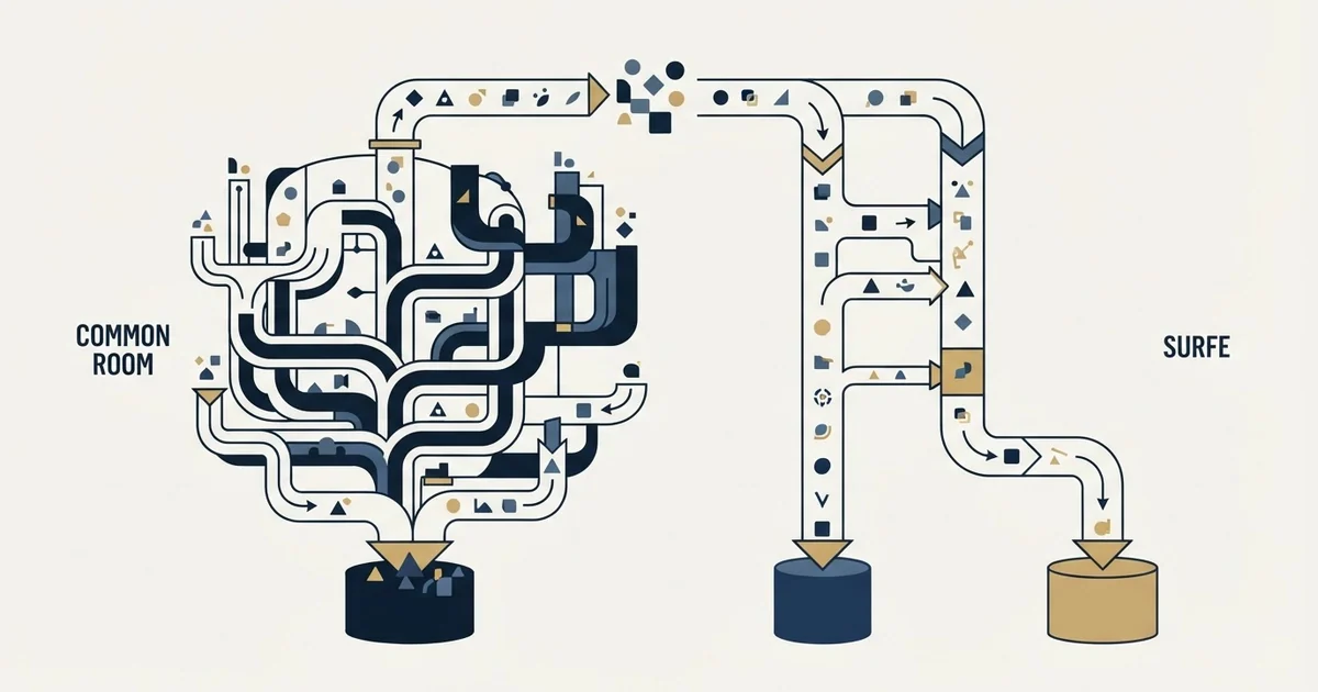 Editorial illustration for Common Room vs Surfe