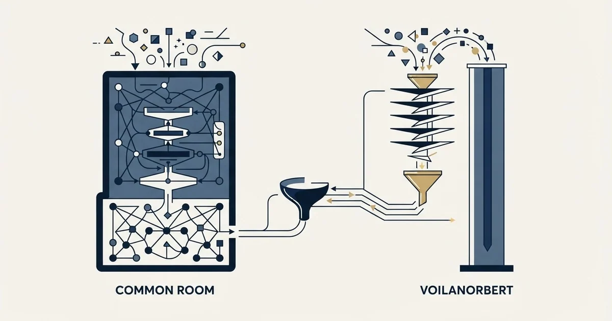 Editorial illustration for Common Room vs VoilaNorbert
