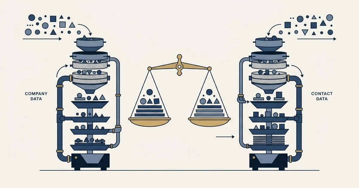Editorial illustration for CompanyEnrich vs ContactOut