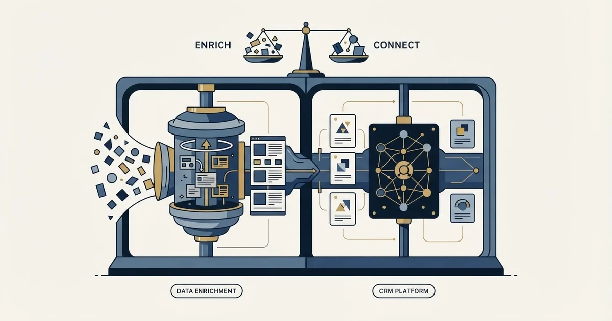 Editorial illustration for CompanyEnrich vs Copper