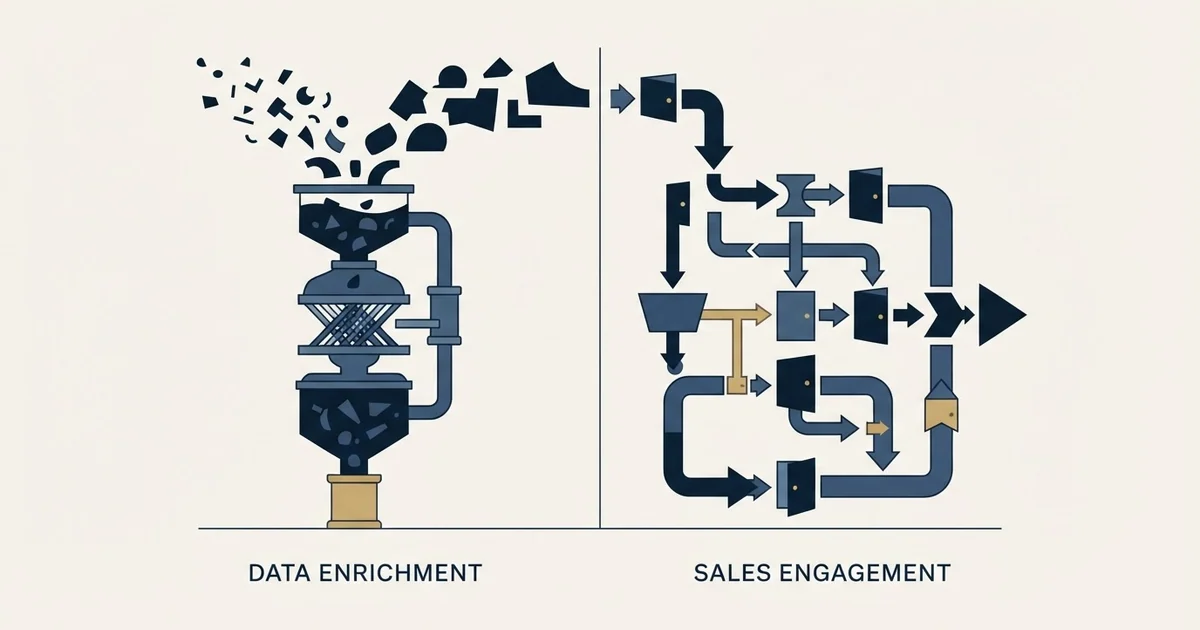 Editorial illustration for CompanyEnrich vs Enginy
