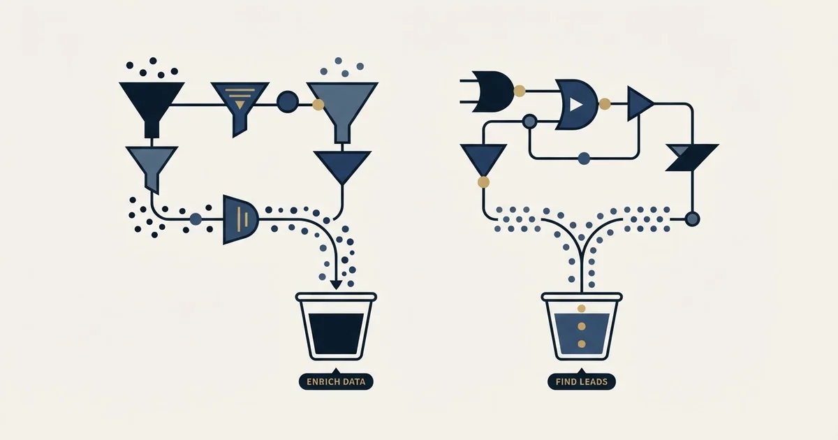 Editorial illustration for CompanyEnrich vs FindThatLead