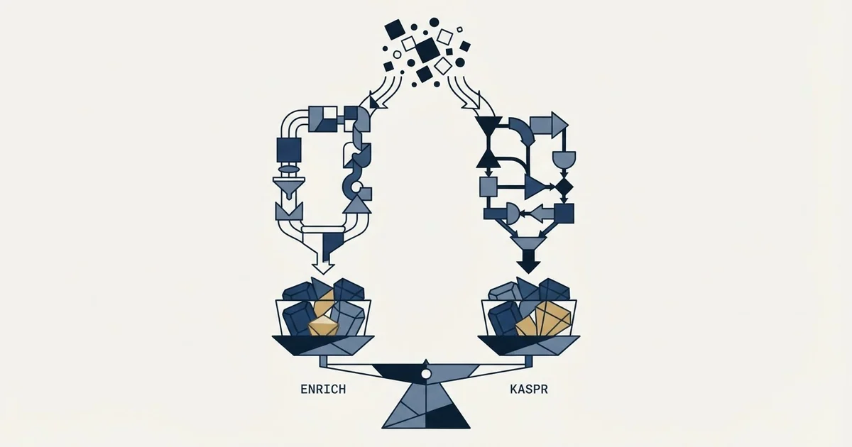 Editorial illustration for CompanyEnrich vs Kaspr