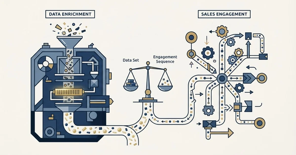 Editorial illustration for CompanyEnrich vs Salesloft