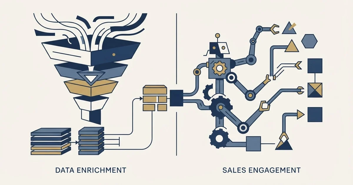 Editorial illustration for CompanyEnrich vs SalesRobot