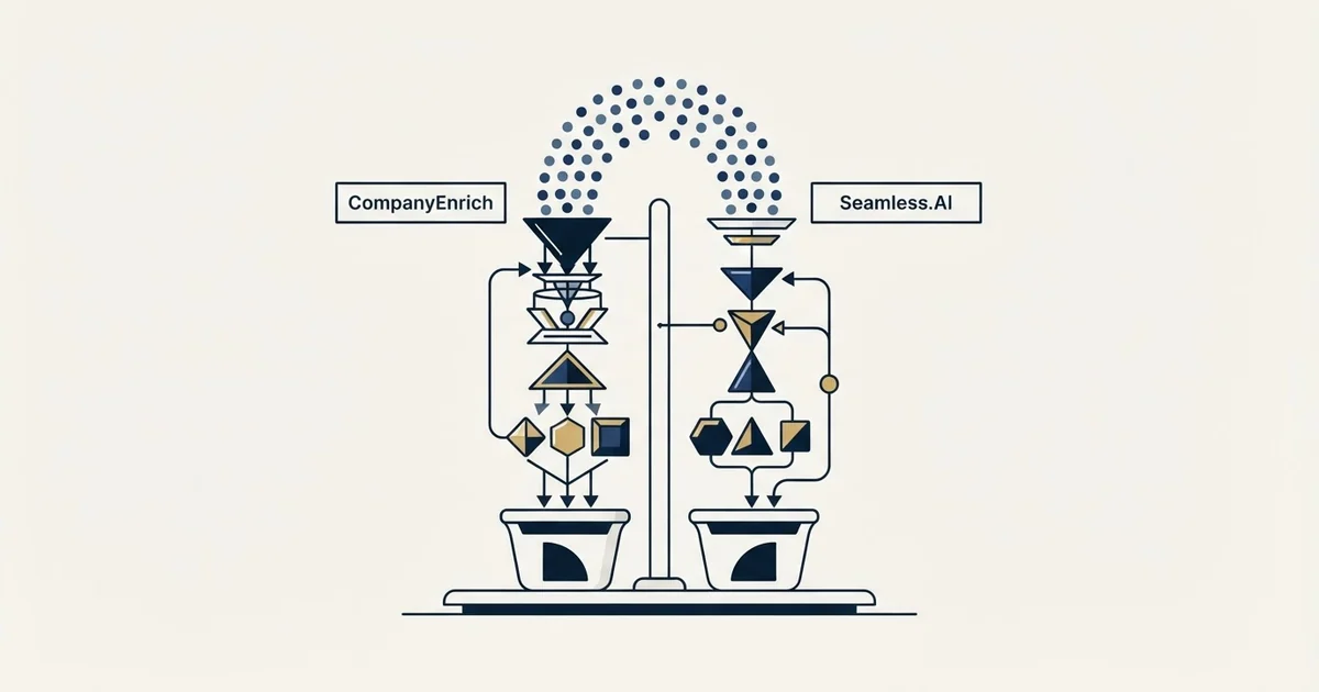 Editorial illustration for CompanyEnrich vs Seamless.AI