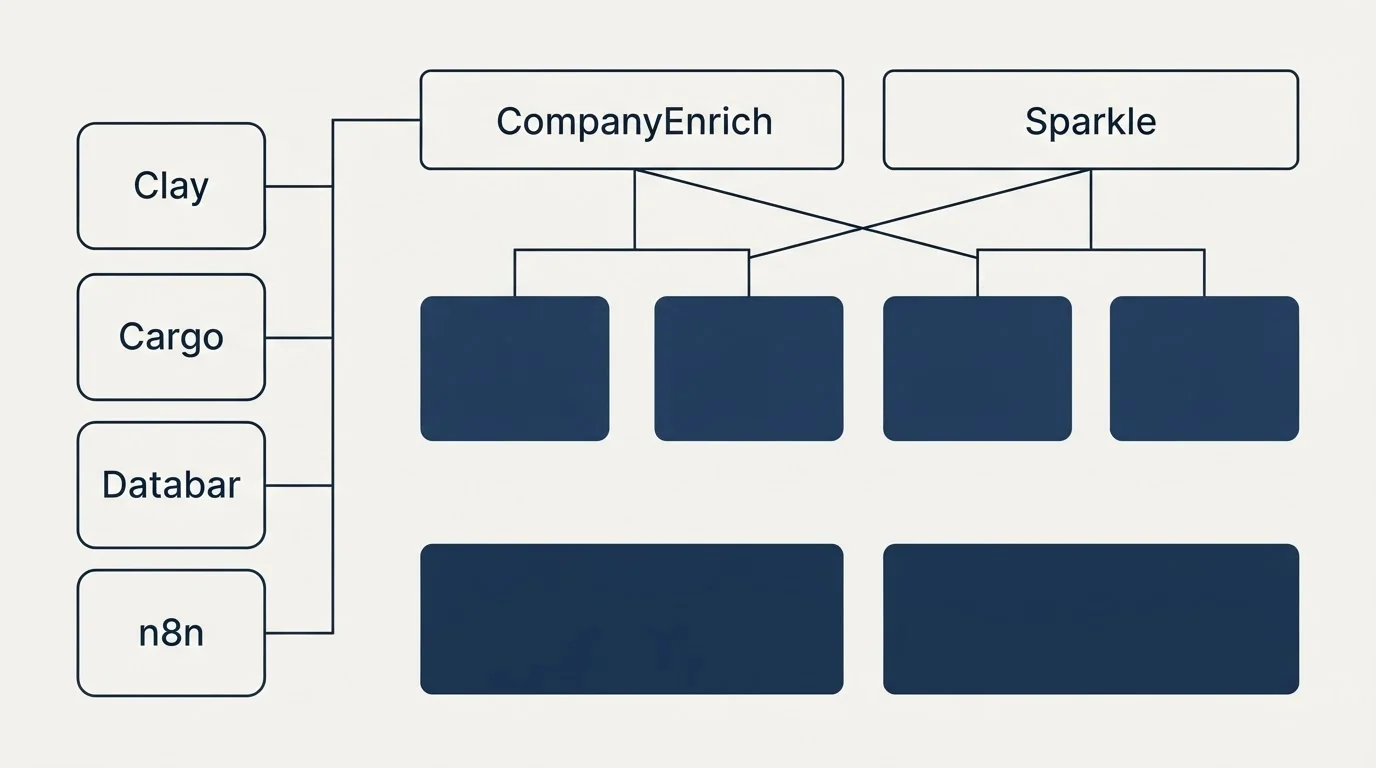 Integration grid: Integration Ecosystem (CompanyEnrich, Sparkle, Clay, Cargo)