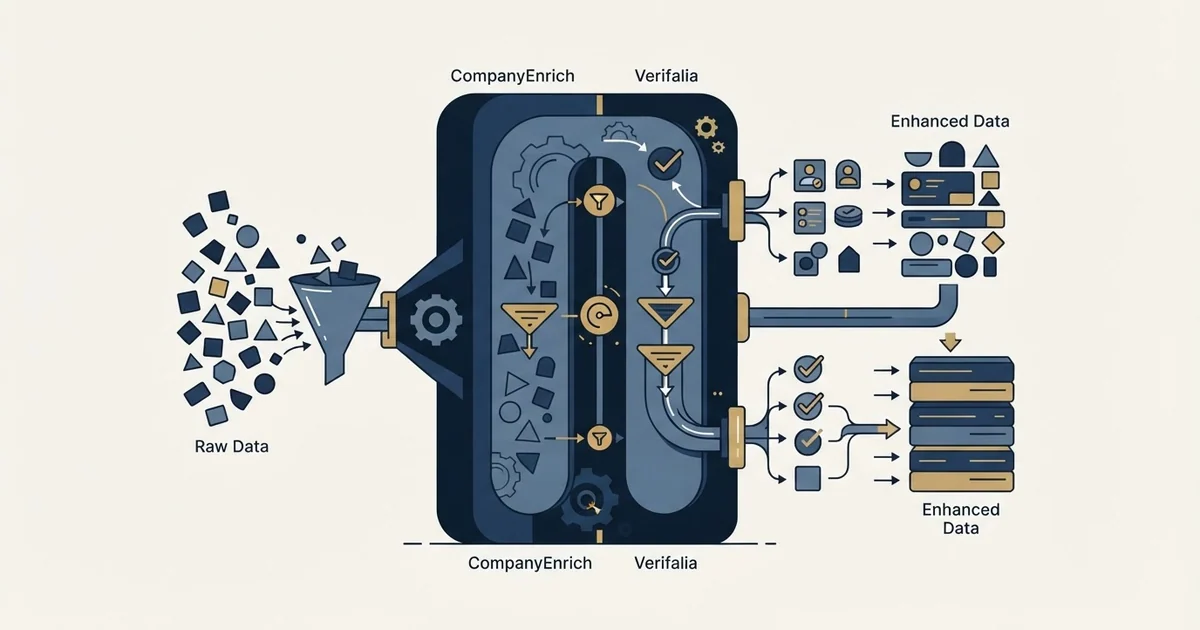 Editorial illustration for CompanyEnrich vs Verifalia