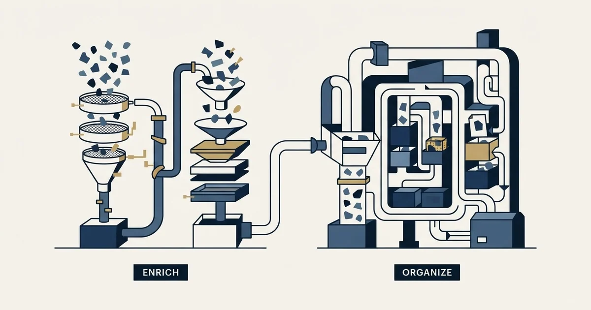 Editorial illustration for CompanyEnrich vs Zoho CRM