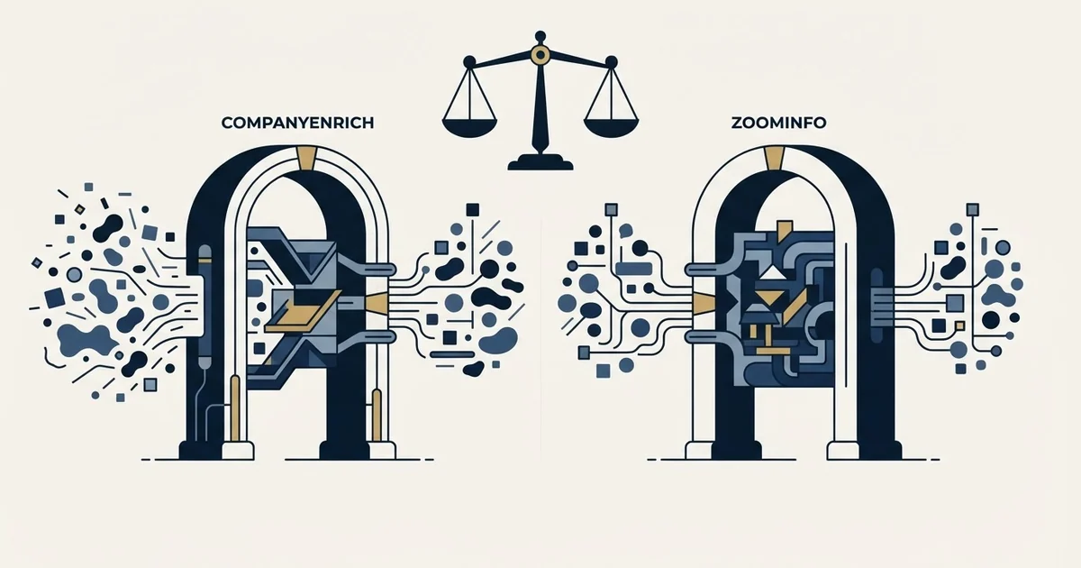 Editorial illustration for CompanyEnrich vs ZoomInfo
