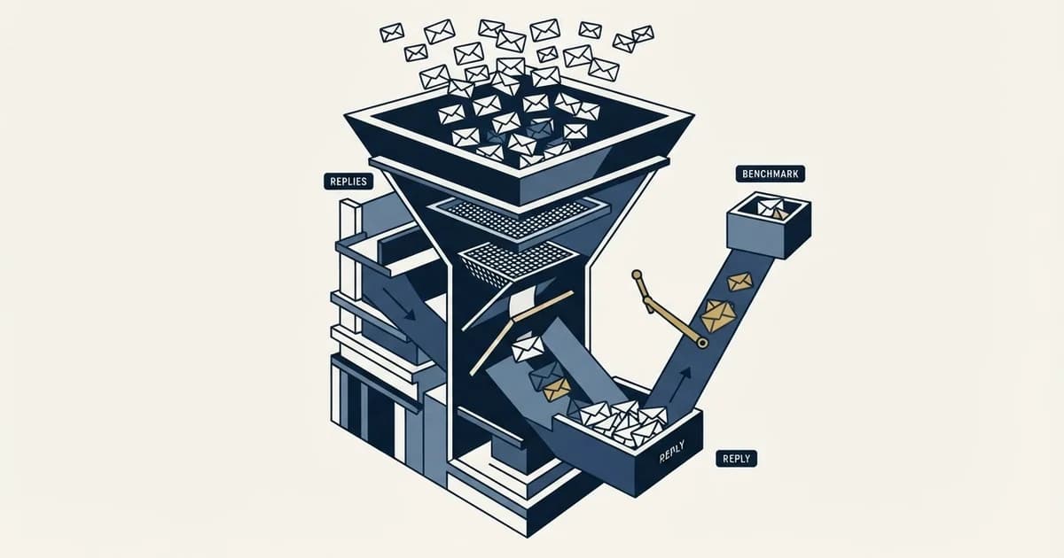 Editorial illustration for Construction Cold Email Reply Rate Benchmarks ( )