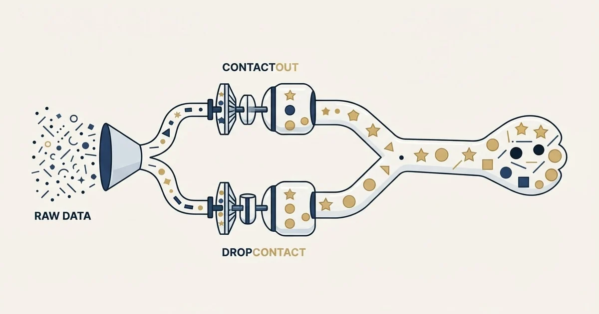 Editorial illustration for ContactOut vs Dropcontact