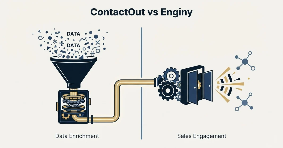 Editorial illustration for ContactOut vs Enginy