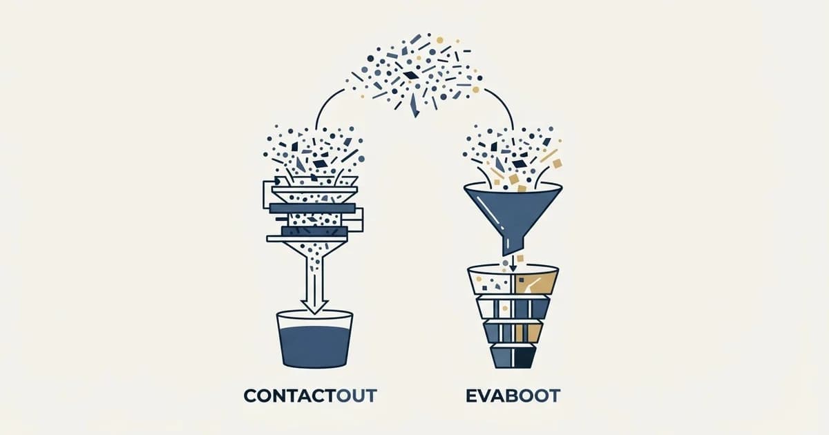 Editorial illustration for ContactOut vs Evaboot