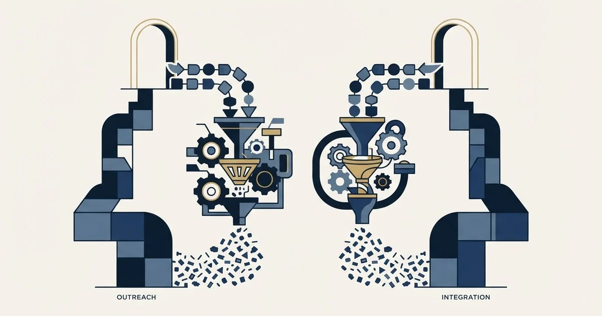 Editorial illustration for ContactOut vs Koncert