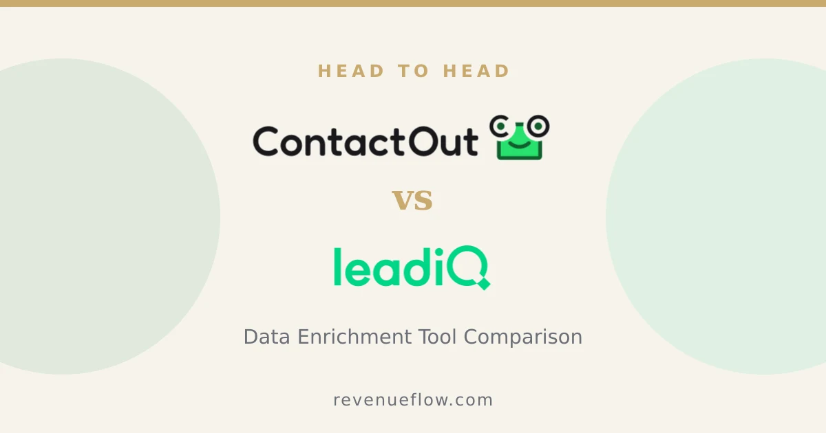 Branded cover: ContactOut vs LeadIQ: Data Enrichment Tool Comparison