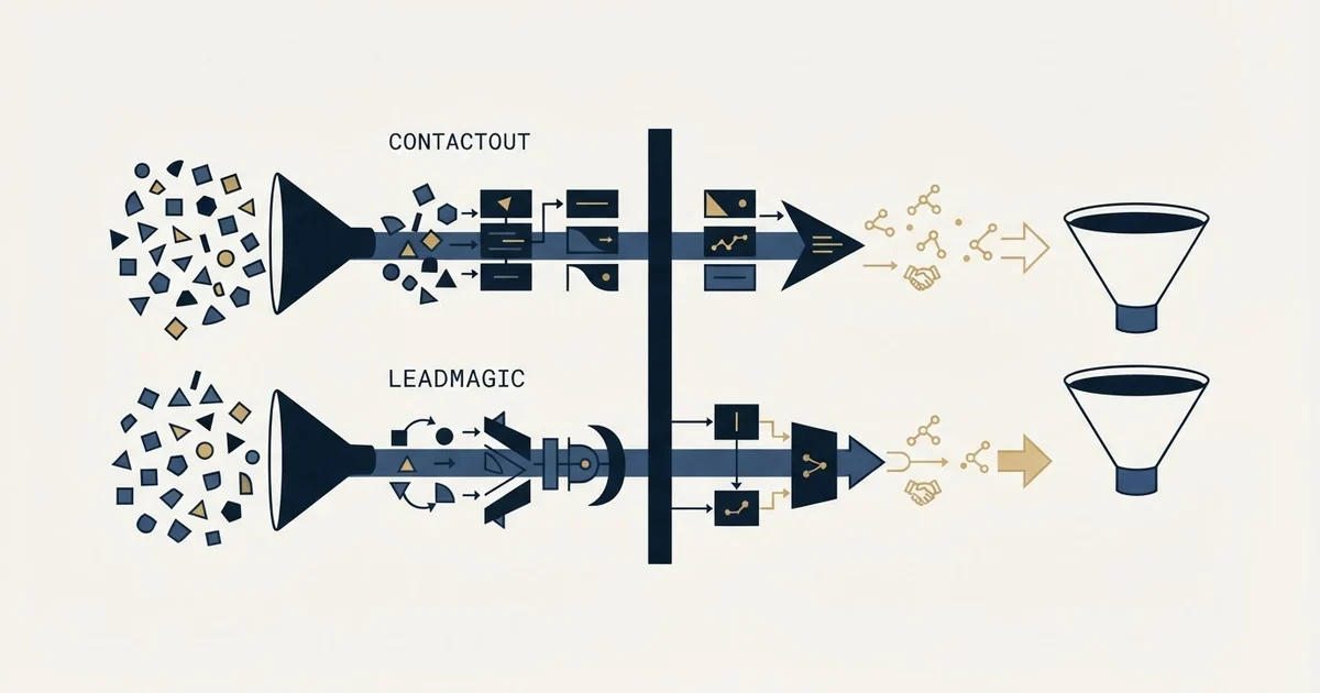Editorial illustration for ContactOut vs LeadMagic