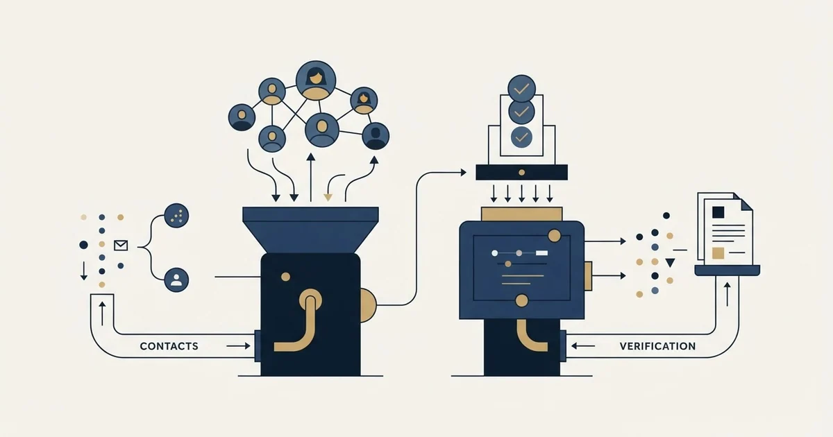Editorial illustration for ContactOut vs MailerCheck