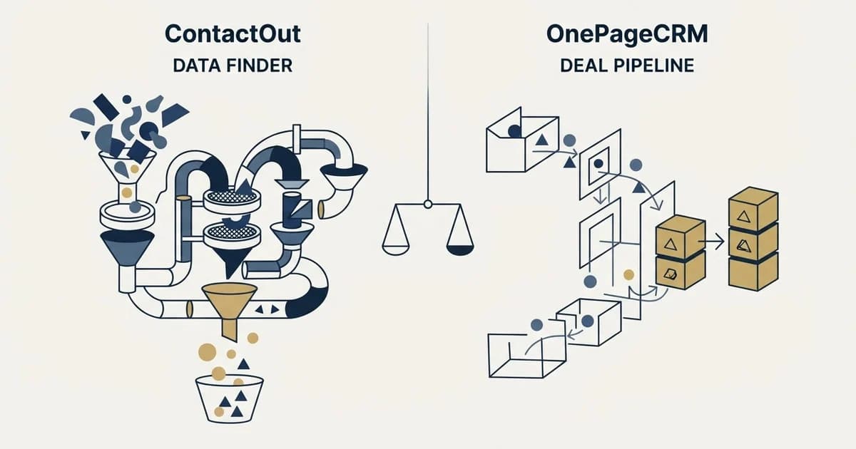 Editorial illustration for ContactOut vs OnePageCRM