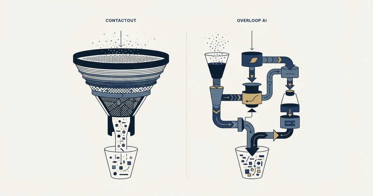 Editorial illustration for ContactOut vs Overloop AI