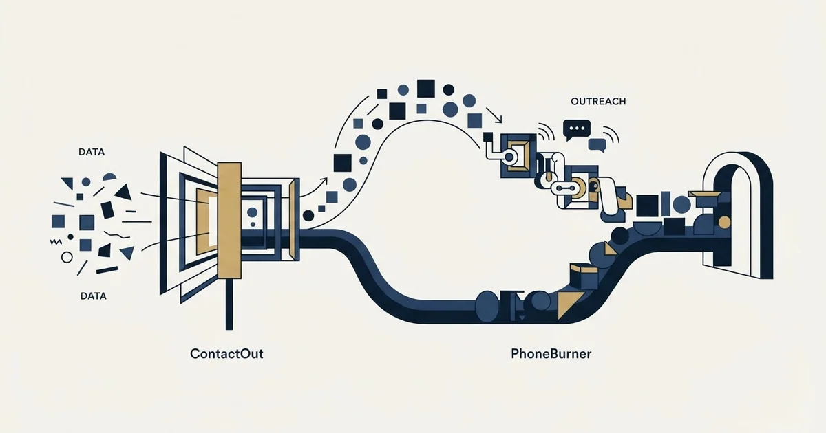 Editorial illustration for ContactOut vs PhoneBurner