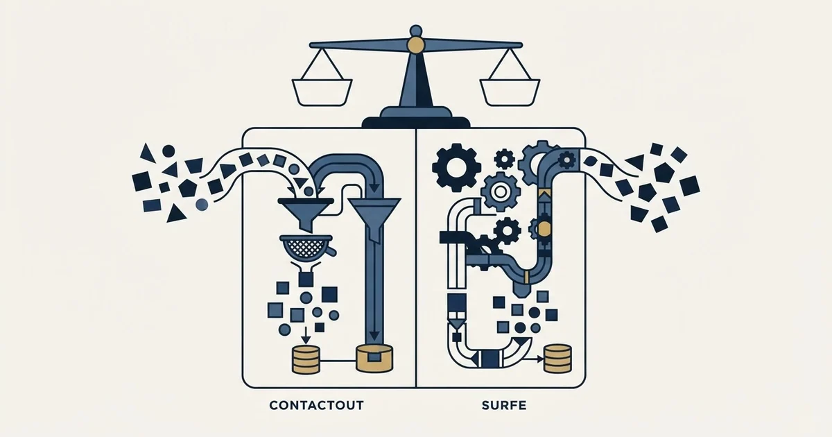 Editorial illustration for ContactOut vs Surfe