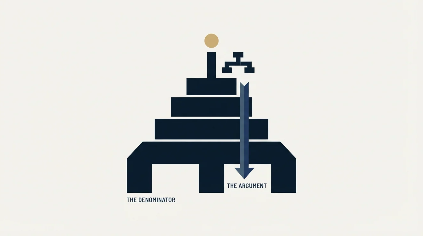 Section illustration: The denominator is where the argument lives