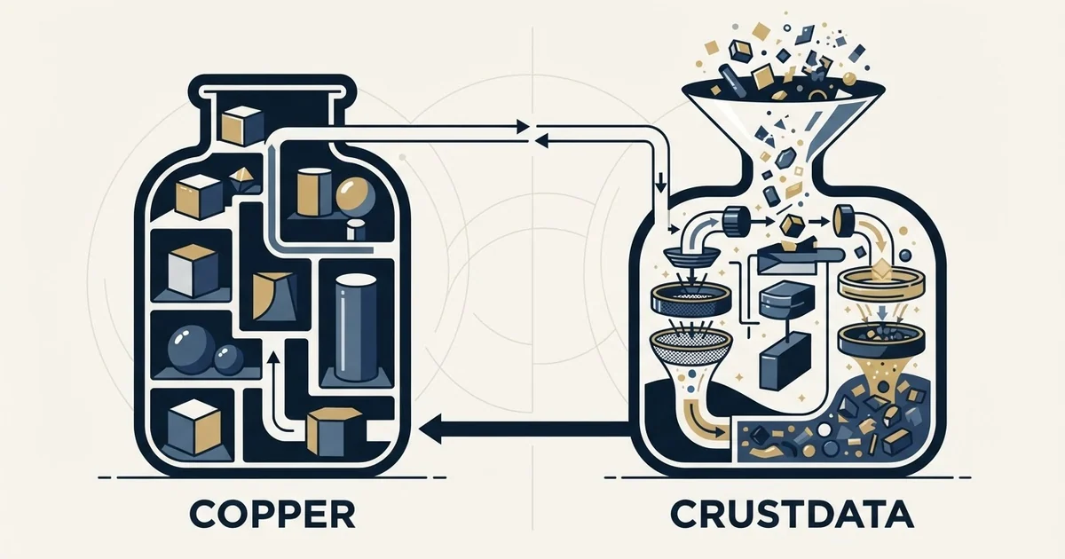 Editorial illustration for Copper vs Crustdata