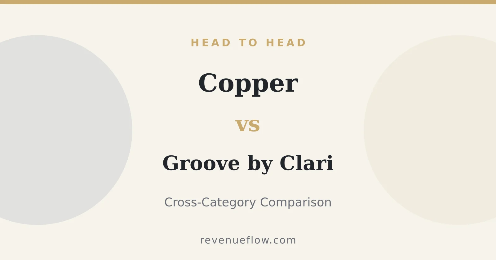 Branded cover: Copper vs Groove by Clari: Cross-Category Comparison