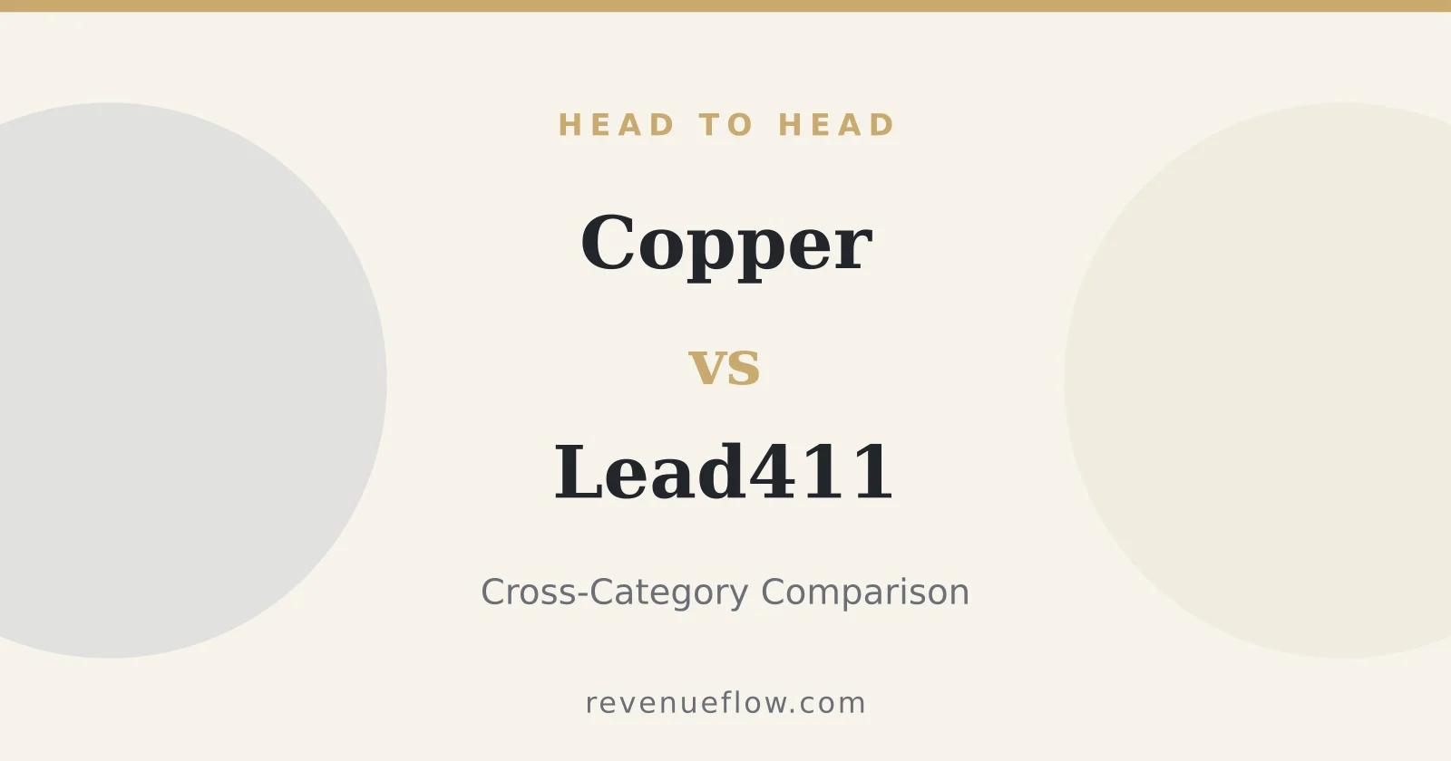 Branded cover: Copper vs Lead411: Cross-Category Comparison