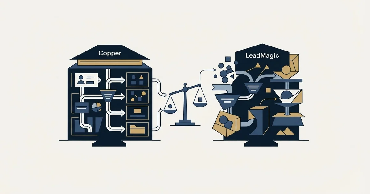Editorial illustration for Copper vs LeadMagic