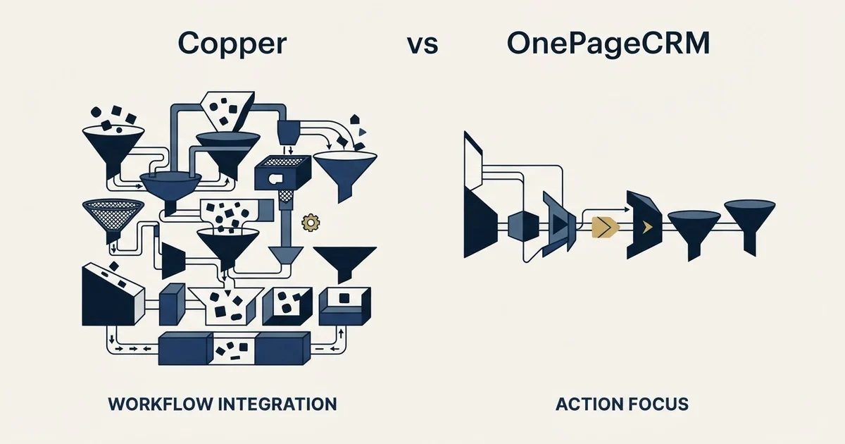 Editorial illustration for Copper vs OnePageCRM