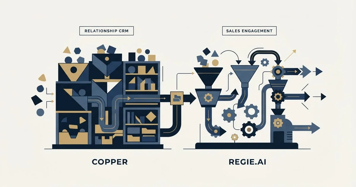 Editorial illustration for Copper vs Regie.ai