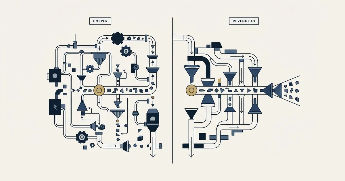 Editorial illustration for Copper vs Revenue.io