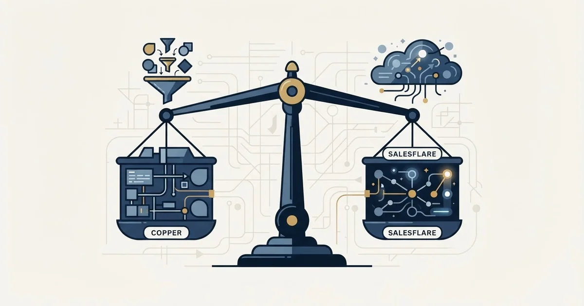 Editorial illustration for Copper vs Salesflare