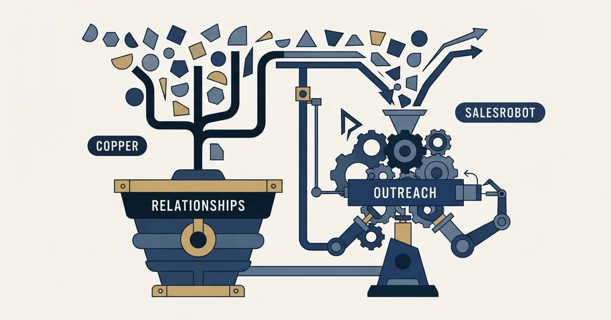 Editorial illustration for Copper vs SalesRobot