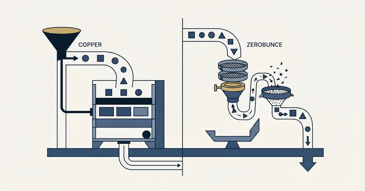 Editorial illustration for Copper vs ZeroBounce