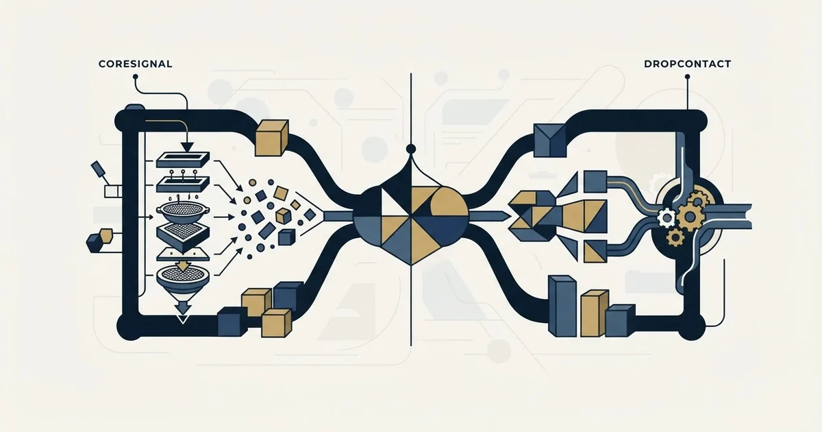 Editorial illustration for Coresignal vs Dropcontact