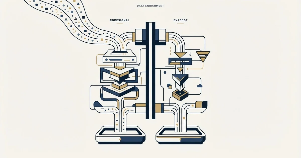 Editorial illustration for Coresignal vs Evaboot