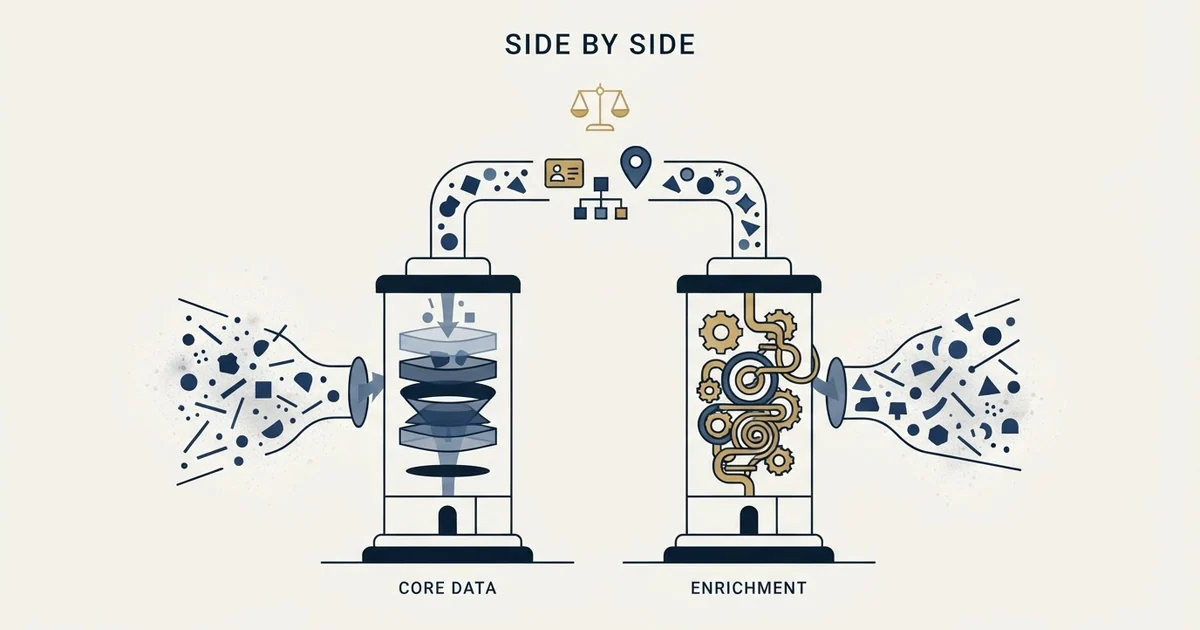 Editorial illustration for Coresignal vs FullEnrich