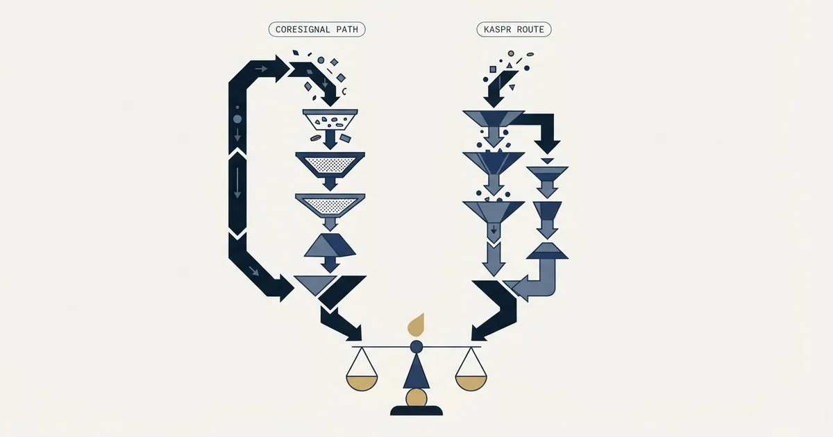 Editorial illustration for Coresignal vs Kaspr