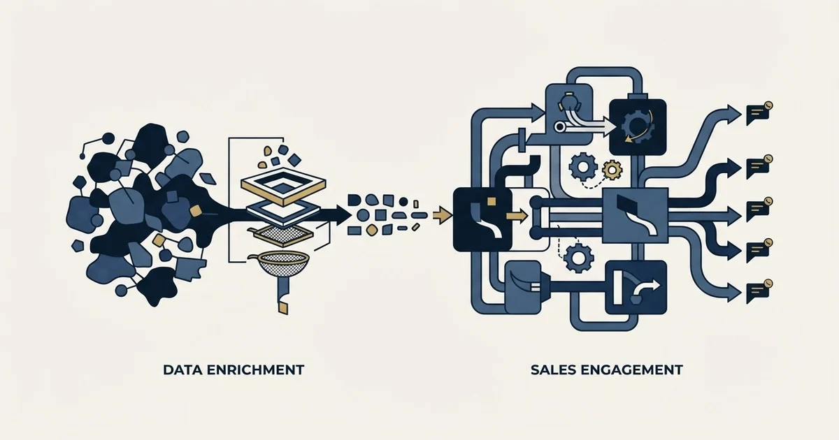 Editorial illustration for Coresignal vs La Growth Machine
