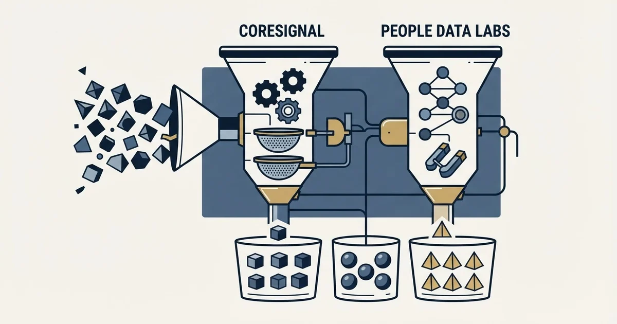 Editorial illustration for Coresignal vs People Data Labs
