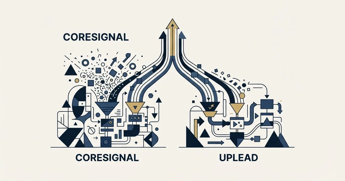 Editorial illustration for Coresignal vs UpLead