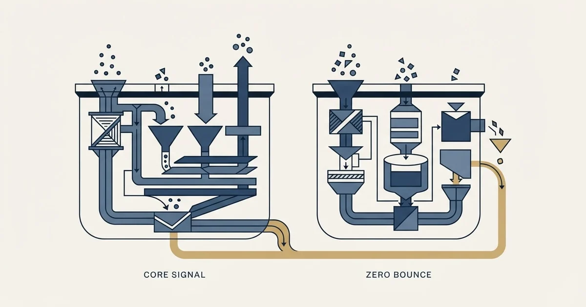 Editorial illustration for Coresignal vs ZeroBounce
