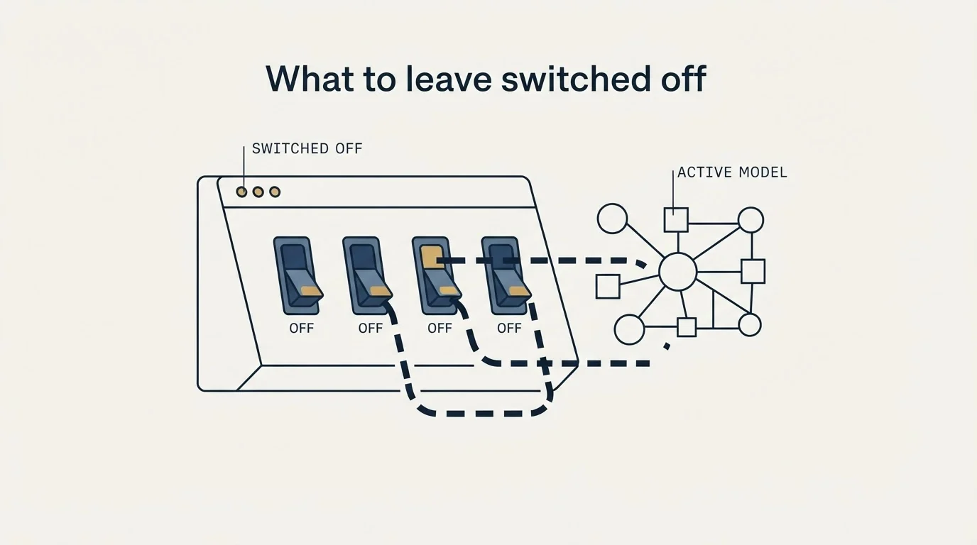 Section illustration: What to leave switched off