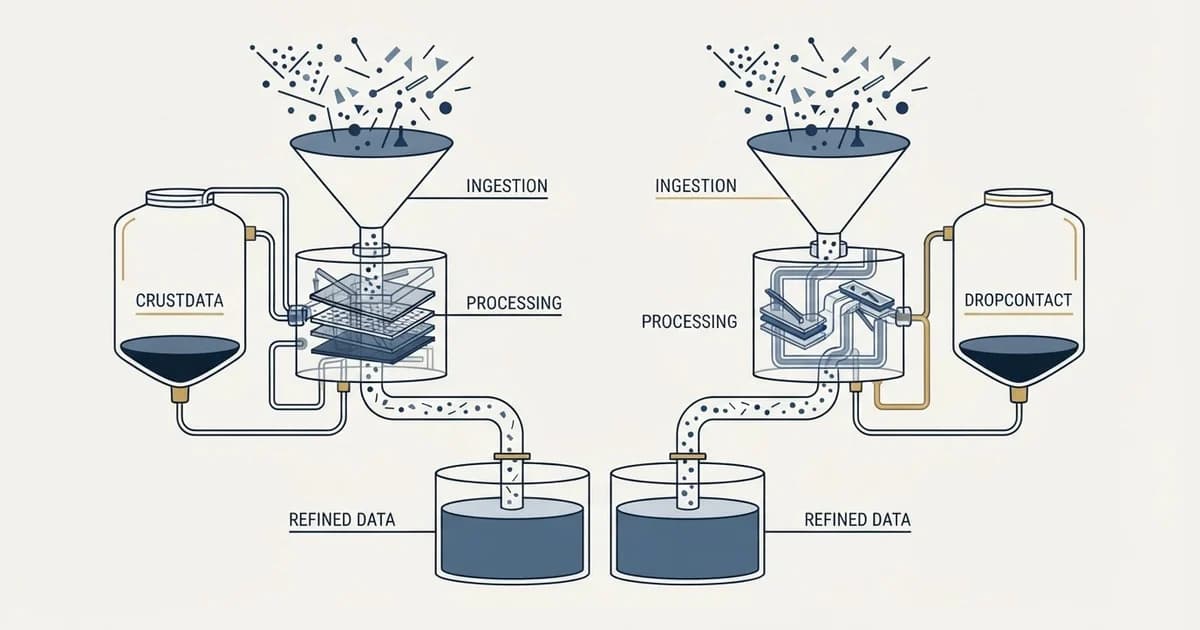 Editorial illustration for Crustdata vs Dropcontact