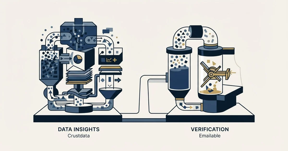 Editorial illustration for Crustdata vs Emailable
