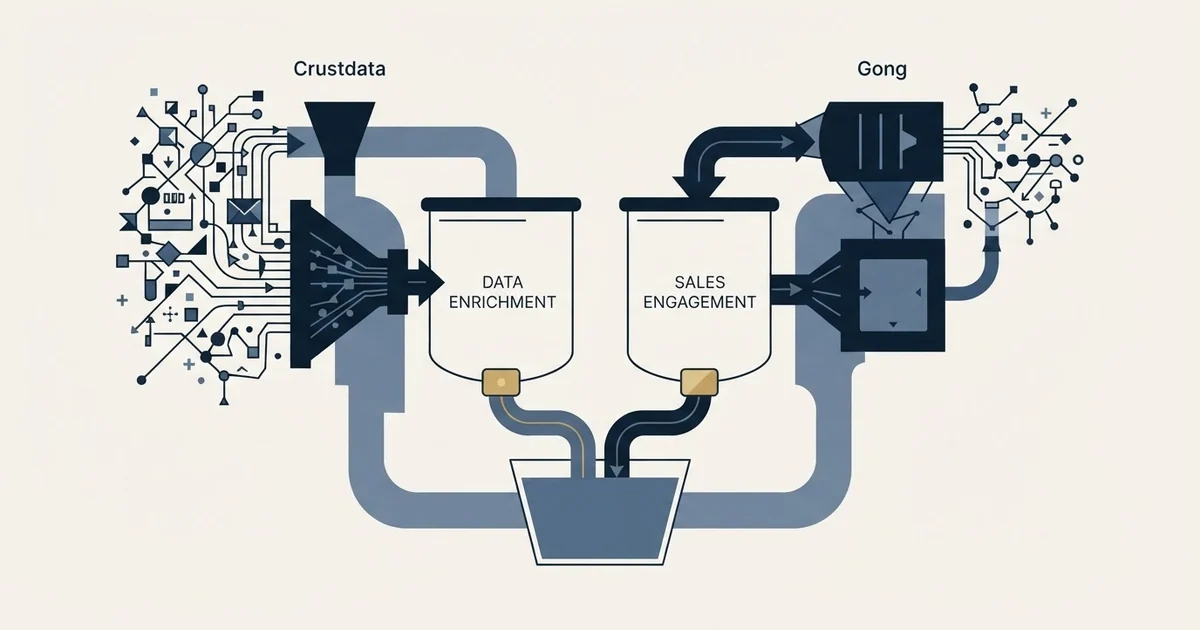 Editorial illustration for Crustdata vs Gong