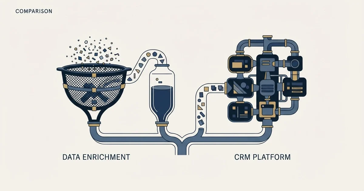 Editorial illustration for Crustdata vs Microsoft Dynamics Sales